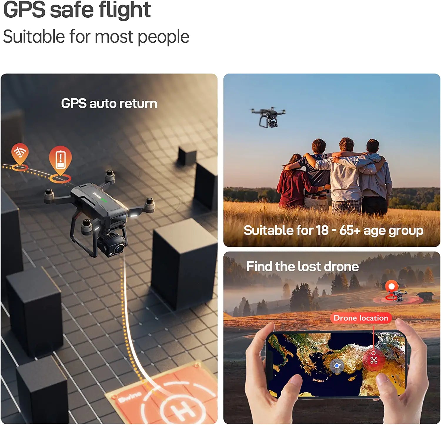 Bwine F7 Drone - with Camera for Adults 4K, 9800ft Video Transmission, Camera Drone with 3-Axis Gimbal, GPS Auto Return, Follow Me, Waypoints, Level 6 Wind Resistance, 2 Batteries for 50 Min Flight Time Professional Camera Drone 2 Bwine F7 Drone - with Camera for Adults 4K, 9800ft Video Transmission, Camera Drone with 3-Axis Gimbal, GPS Auto Return, Follow Me, Waypoints, Level 6 Wind Resistance, 2 Batteries for 50 Min Flight Time Professional Camera Drone — изображение 2