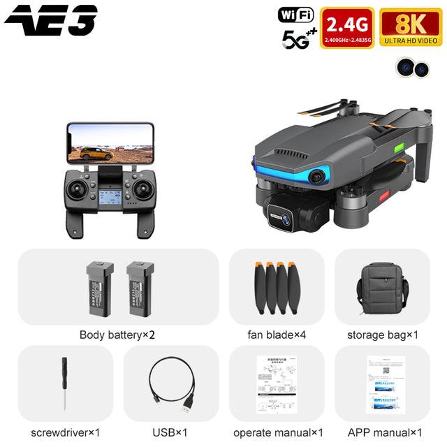 AE3 Pro Max Drone - 8K HD Dual Camera 6Axis EIS Gimbal 5G Wifi GPS FPV Folding RC Drones Quadcopter Professional Camera Drone 8 AE3 Pro Max Drone - 8K HD Dual Camera 6Axis EIS Gimbal 5G Wifi GPS FPV Folding RC Drones Quadcopter Professional Camera Drone - Image 8