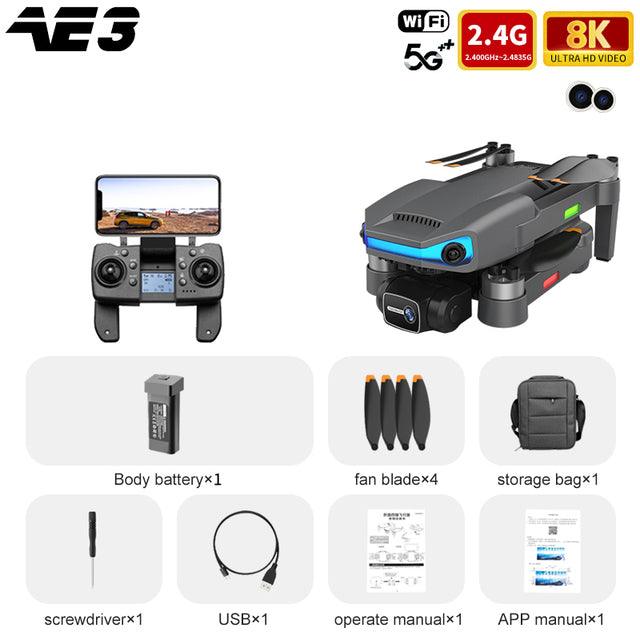 AE3 Pro Max Drone - 8K HD Dual Camera 6Axis EIS Gimbal 5G Wifi GPS FPV Folding RC Drones Quadcopter Professional Camera Drone 7 AE3 Pro Max Drone - 8K HD Dual Camera 6Axis EIS Gimbal 5G Wifi GPS FPV Folding RC Drones Quadcopter Professional Camera Drone - Image 7