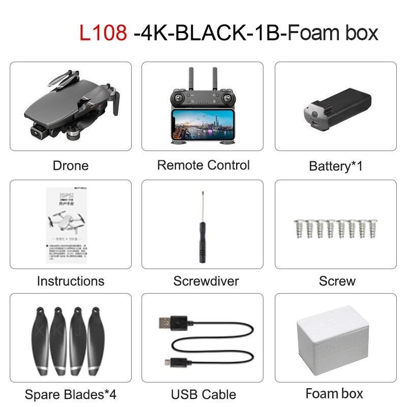 L108 Gps Drone - HD 4K HD Camera Professional 1km Image Transmission Brushless Motor RC Foldable Quadcopter Professional Camera Drone 6 L108 Gps Drone - HD 4K HD Camera Professional 1km Image Transmission Brushless Motor RC Foldable Quadcopter Professional Camera Drone - صورة L108 Gps Drone - HD 4K HD Camera Professional 1km Image Transmission Brushless Motor RC Foldable Quadcopter Professional Camera Drone - صورة 6