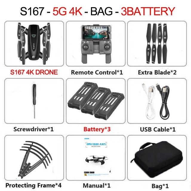 S167 Drone - 2020 New GPS Drone With 4K HD Camera 5G WIFI FPV RC Foldable Quadcopter Drone Flying Gesture Photos Video Helicopter Toy Professional Camera Drone 5 S167 Drone - 2020 New GPS Drone With 4K HD Camera 5G WIFI FPV RC Foldable Quadcopter Drone Flying Gesture Photos Video Helicopter Toy Professional Camera Drone — изображение 5