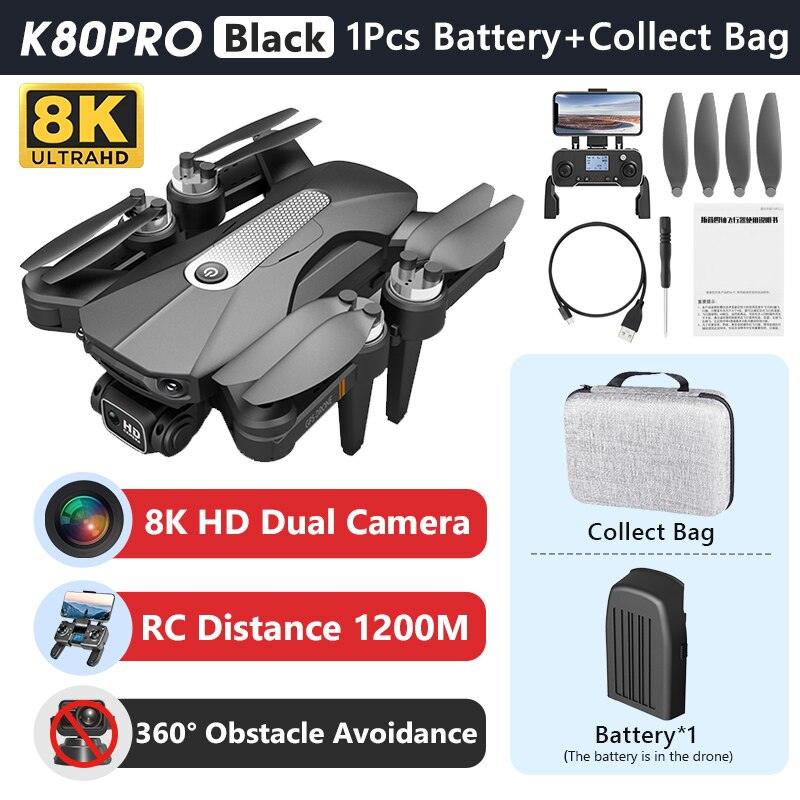K80 Max Drone - 8K HD Camera Drone Brushless Motor GPS 5G WIFI 360 Obstacle Avoidance Foldable Quadcopter K80 PRO MAX RC Dron Toys Professional Camera Drone 14 K80 Max Drone - 8K HD Camera Drone Brushless Motor GPS 5G WIFI 360 Obstacle Avoidance Foldable Quadcopter K80 PRO MAX RC Dron Toys Professional Camera Drone — изображение 14