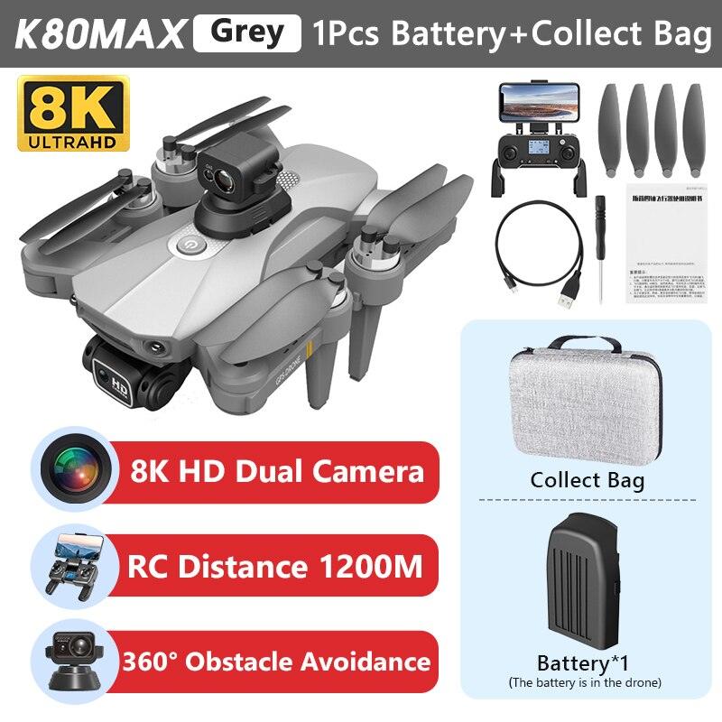 K80 Max Drone - 8K HD Camera Drone Brushless Motor GPS 5G WIFI 360 Obstacle Avoidance Foldable Quadcopter K80 PRO MAX RC Dron Toys Professional Camera Drone 12 K80 Max Drone - 8K HD Camera Drone Brushless Motor GPS 5G WIFI 360 Obstacle Avoidance Foldable Quadcopter K80 PRO MAX RC Dron Toys Professional Camera Drone — изображение 12
