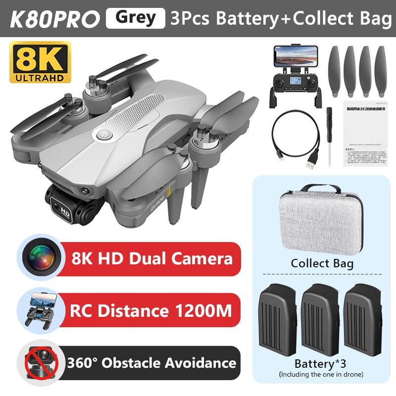 K80 Max Drone - 8K HD Camera Drone Brushless Motor GPS 5G WIFI 360 Obstacle Avoidance Foldable Quadcopter K80 PRO MAX RC Dron Toys Professional Camera Drone 11 K80 Max Drone - 8K HD Camera Drone Brushless Motor GPS 5G WIFI 360 Obstacle Avoidance Foldable Quadcopter K80 PRO MAX RC Dron Toys Professional Camera Drone — изображение 11