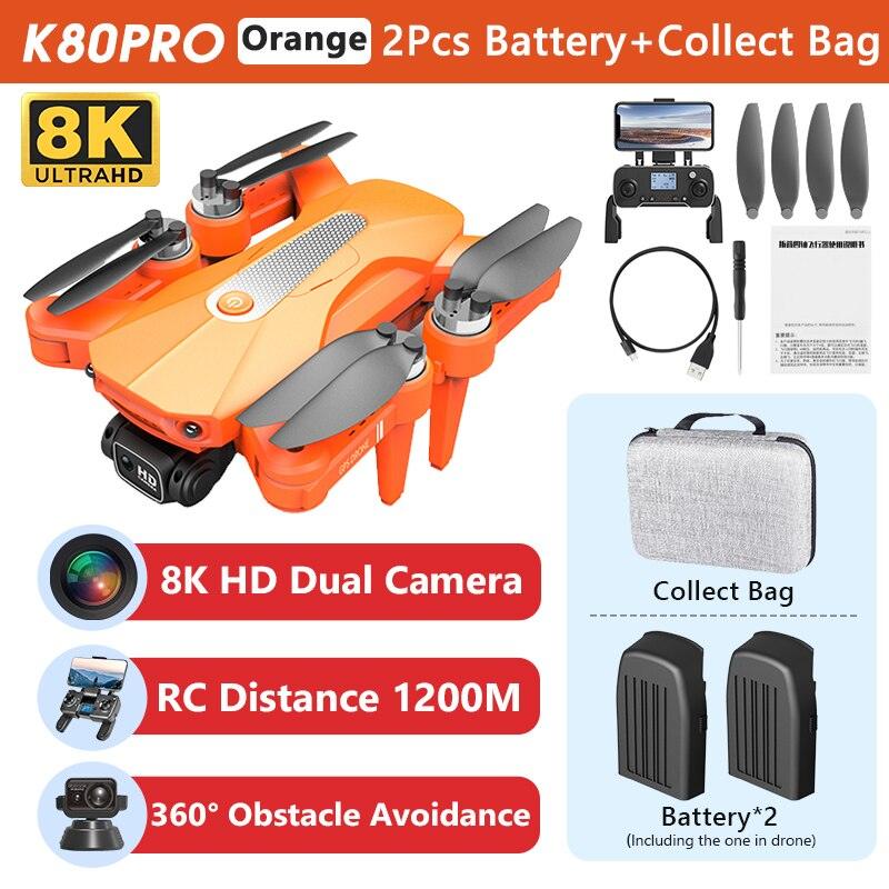 K80 Max Drone - 8K HD Camera Drone Brushless Motor GPS 5G WIFI 360 Obstacle Avoidance Foldable Quadcopter K80 PRO MAX RC Dron Toys Professional Camera Drone 6 K80 Max Drone - 8K HD Camera Drone Brushless Motor GPS 5G WIFI 360 Obstacle Avoidance Foldable Quadcopter K80 PRO MAX RC Dron Toys Professional Camera Drone — изображение 6