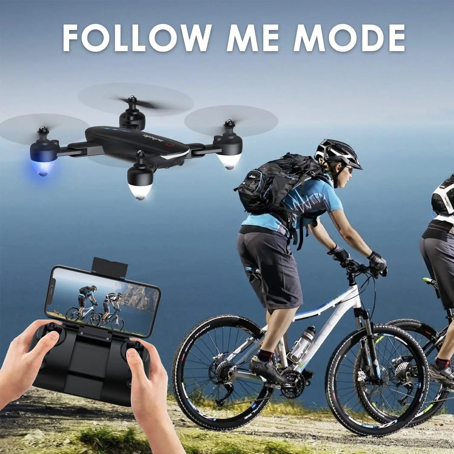 Zuhafa T4 Drone - with 1080P HD Camera for Adults and Kids,30-min Flight Time ,Gesture Control, Altitude Hold, Headless Mode, 3D Flips,RC Quadcopter with App FPV Video,2 Batteries,Carrying Case 6 Zuhafa T4 Drone - with 1080P HD Camera for Adults and Kids,30-min Flight Time ,Gesture Control, Altitude Hold, Headless Mode, 3D Flips,RC Quadcopter with App FPV Video,2 Batteries,Carrying Case - Image 6
