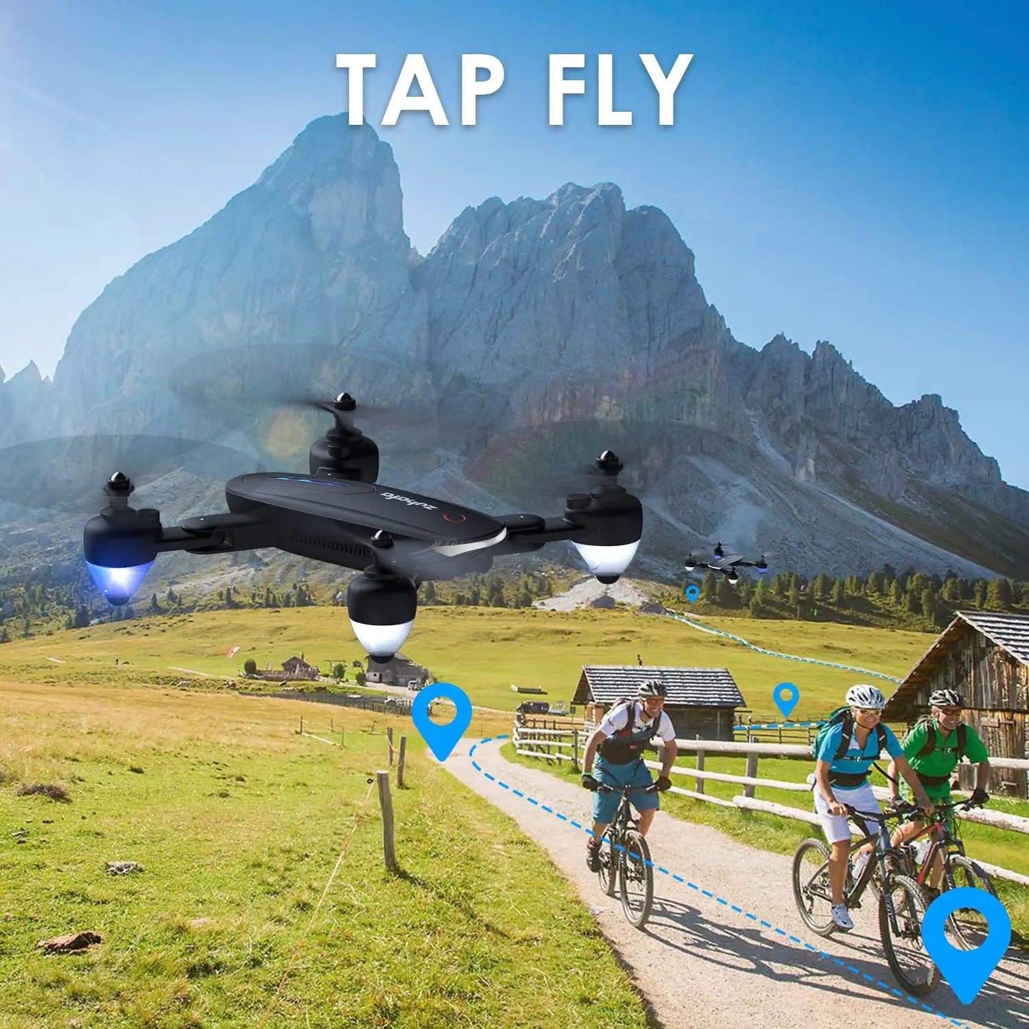 Zuhafa T4 Drone - with 1080P HD Camera for Adults and Kids,30-min Flight Time ,Gesture Control, Altitude Hold, Headless Mode, 3D Flips,RC Quadcopter with App FPV Video,2 Batteries,Carrying Case 5 Zuhafa T4 Drone - with 1080P HD Camera for Adults and Kids,30-min Flight Time ,Gesture Control, Altitude Hold, Headless Mode, 3D Flips,RC Quadcopter with App FPV Video,2 Batteries,Carrying Case - Image 5