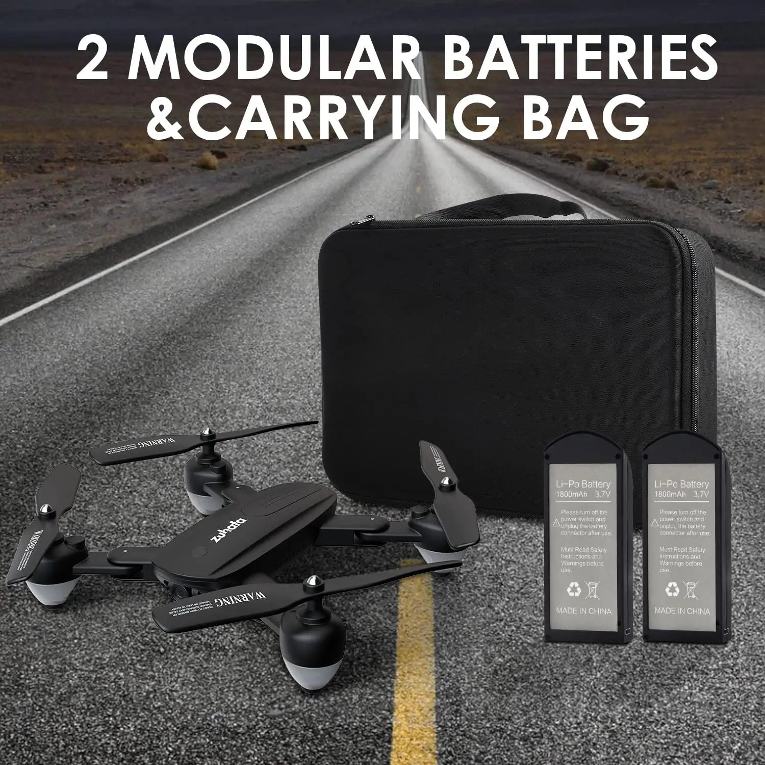 Zuhafa T4 Drone - with 1080P HD Camera for Adults and Kids,30-min Flight Time ,Gesture Control, Altitude Hold, Headless Mode, 3D Flips,RC Quadcopter with App FPV Video,2 Batteries,Carrying Case 4 Zuhafa T4 Drone - with 1080P HD Camera for Adults and Kids,30-min Flight Time ,Gesture Control, Altitude Hold, Headless Mode, 3D Flips,RC Quadcopter with App FPV Video,2 Batteries,Carrying Case - Image 4