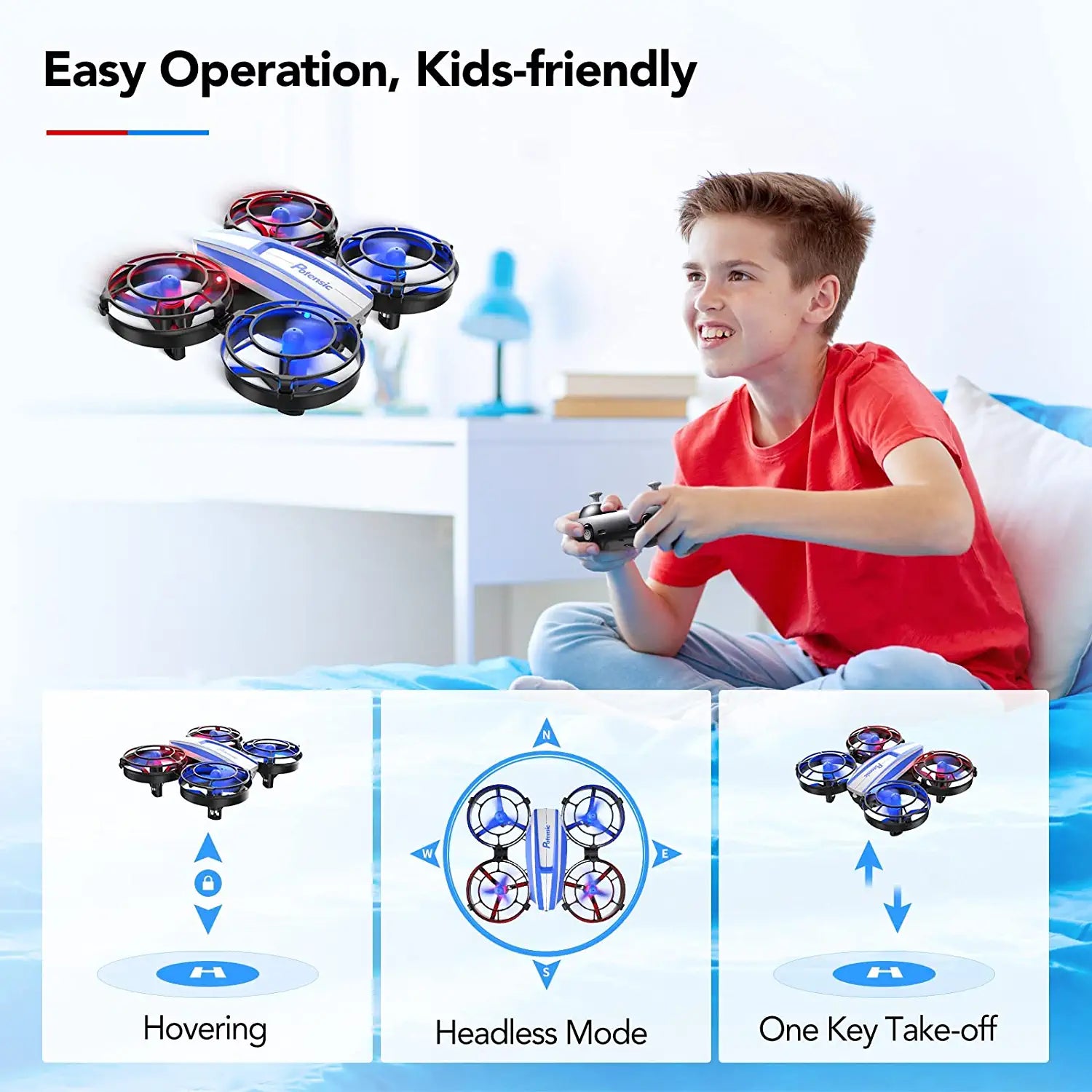 Potensic A21 Mini Drones - for Kids, 2 Pack IR Battle Drone with LED Lights, RC Quadcopter with 3D Flip, 3 Speeds, Headless Mode, Altitude Hold, Toy Gift for Boys Girls 7 Potensic A21 Mini Drones - for Kids, 2 Pack IR Battle Drone with LED Lights, RC Quadcopter with 3D Flip, 3 Speeds, Headless Mode, Altitude Hold, Toy Gift for Boys Girls - Image 7
