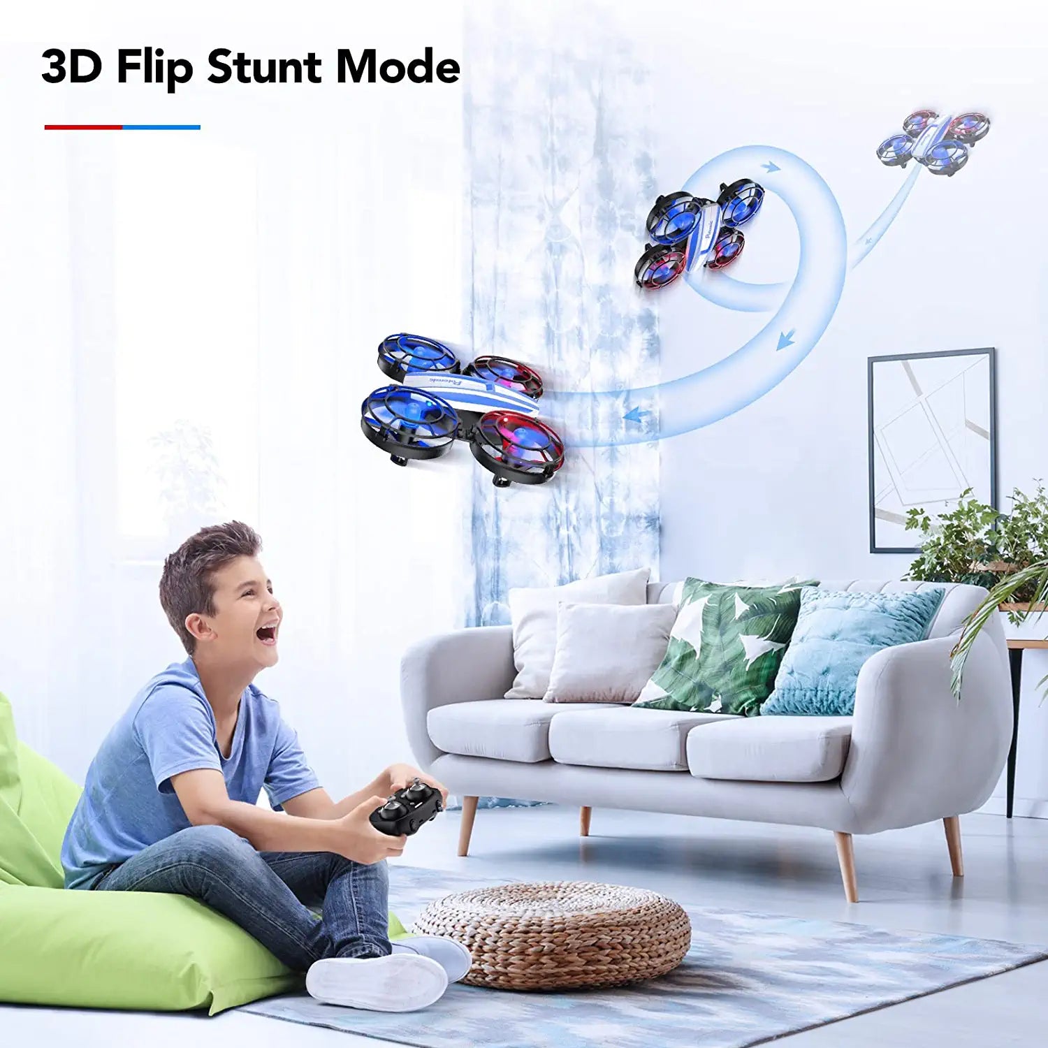 Potensic A21 Mini Drones - for Kids, 2 Pack IR Battle Drone with LED Lights, RC Quadcopter with 3D Flip, 3 Speeds, Headless Mode, Altitude Hold, Toy Gift for Boys Girls 2 Potensic A21 Mini Drones - for Kids, 2 Pack IR Battle Drone with LED Lights, RC Quadcopter with 3D Flip, 3 Speeds, Headless Mode, Altitude Hold, Toy Gift for Boys Girls - Image 2