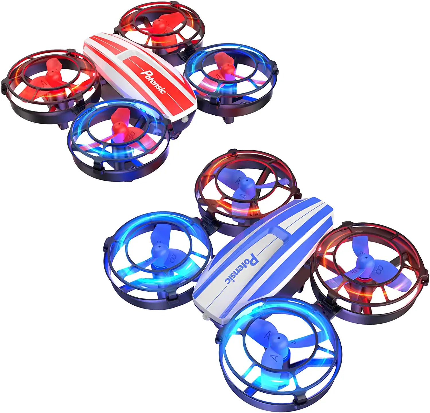 Potensic A21 Mini Drones - for Kids, 2 Pack IR Battle Drone with LED Lights, RC Quadcopter with 3D Flip, 3 Speeds, Headless Mode, Altitude Hold, Toy Gift for Boys Girls 1 Potensic A21 Mini Drones - for Kids, 2 Pack IR Battle Drone with LED Lights, RC Quadcopter with 3D Flip, 3 Speeds, Headless Mode, Altitude Hold, Toy Gift for Boys Girls