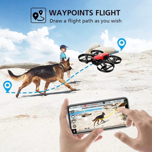 SANROCK U61W Drone - with Camera for Kids Adult Beginner 720P HD & 2 Batteries, Mini Drone Toy Gift for Boy Girl WiFi FPV RC Quadcopter, Waypoints Fly, Headless Mode, Altitude Hold, Emergency Stop — изображение 3