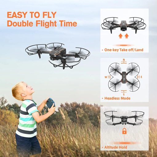 AVIALOGIC Mini Drone - with Camera for Kids, Remote Control Helicopter Toys Gifts for Boys Girls, FPV RC Quadcopter with 1080P HD Live Video Camera, Altitude Hold, Gravity Control, 2 Batteries - صورة AVIALOGIC Mini Drone - with Camera for Kids, Remote Control Helicopter Toys Gifts for Boys Girls, FPV RC Quadcopter with 1080P HD Live Video Camera, Altitude Hold, Gravity Control, 2 Batteries - صورة 6