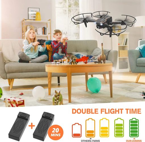 AVIALOGIC Mini Drone - with Camera for Kids, Remote Control Helicopter Toys Gifts for Boys Girls, FPV RC Quadcopter with 1080P HD Live Video Camera, Altitude Hold, Gravity Control, 2 Batteries - صورة AVIALOGIC Mini Drone - with Camera for Kids, Remote Control Helicopter Toys Gifts for Boys Girls, FPV RC Quadcopter with 1080P HD Live Video Camera, Altitude Hold, Gravity Control, 2 Batteries - صورة 3