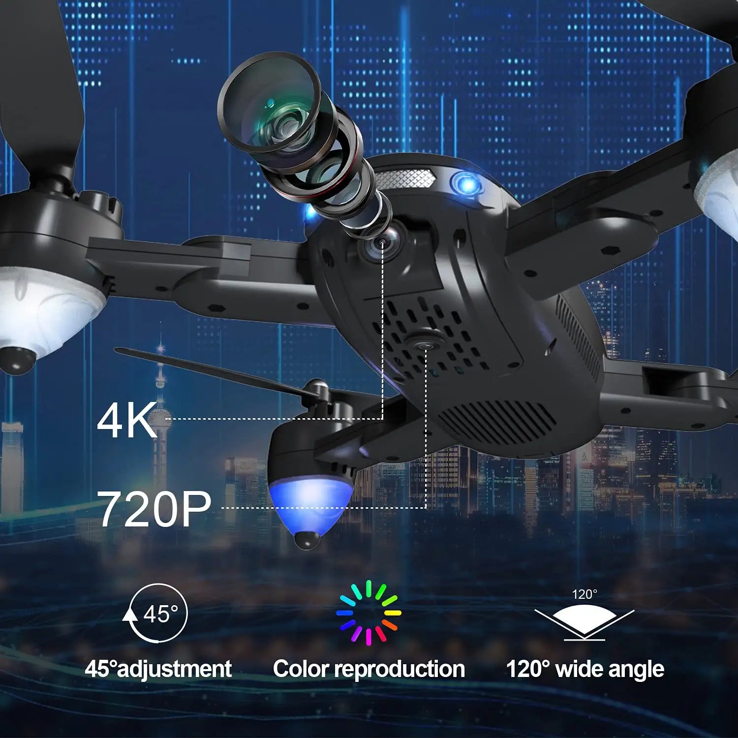 LOPOM X11 GPS Drone - with 4K CameranDual Camera 5G WiFi FPV Auto Return Follow Me Foldable Drone 40mins Flight Time Headless 6 LOPOM X11 GPS Drone - with 4K CameranDual Camera 5G WiFi FPV Auto Return Follow Me Foldable Drone 40mins Flight Time Headless - Image 6