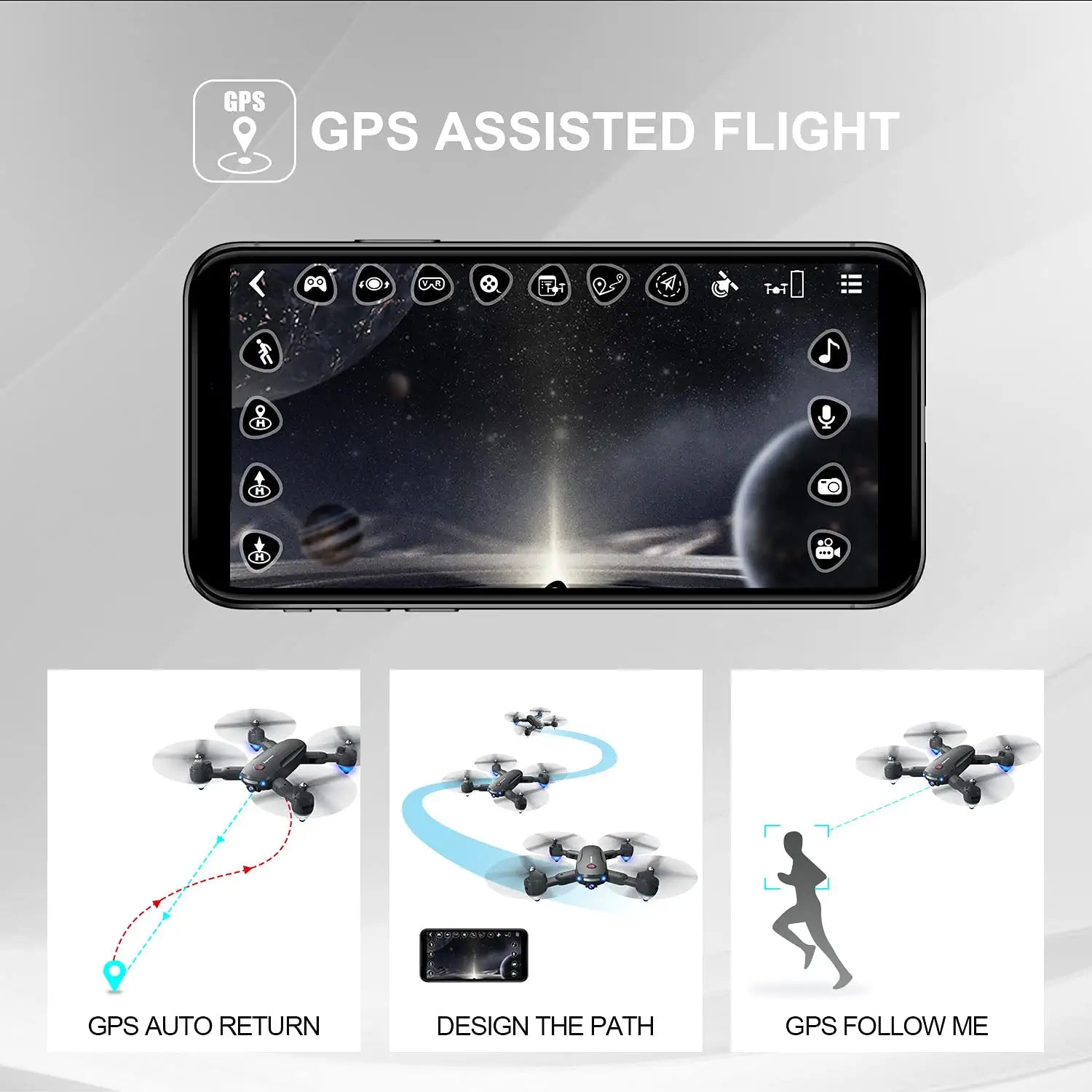 LOPOM X11 GPS Drone - with 4K CameranDual Camera 5G WiFi FPV Auto Return Follow Me Foldable Drone 40mins Flight Time Headless 4 LOPOM X11 GPS Drone - with 4K CameranDual Camera 5G WiFi FPV Auto Return Follow Me Foldable Drone 40mins Flight Time Headless - Image 4