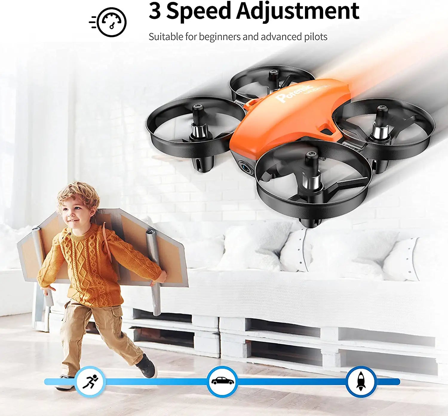 Potensic A20W Drone - for Kids, Mini Drone with Camera 720P HD, RC Drone, 3 Batteries with Altitude Hold, One Key Take Off, Easy for Beginners, Gravity Sensor, Headless Mode 7 Potensic A20W Drone - for Kids, Mini Drone with Camera 720P HD, RC Drone, 3 Batteries with Altitude Hold, One Key Take Off, Easy for Beginners, Gravity Sensor, Headless Mode - Image 7