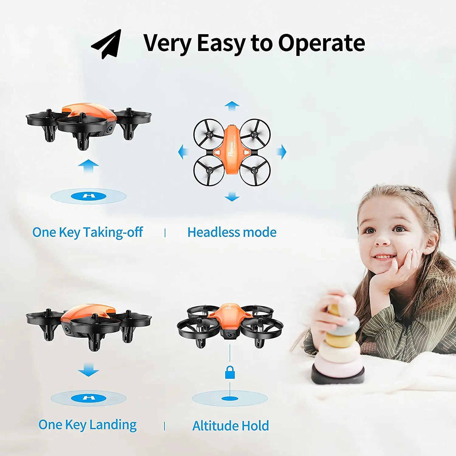 Potensic A20W Drone - for Kids, Mini Drone with Camera 720P HD, RC Drone, 3 Batteries with Altitude Hold, One Key Take Off, Easy for Beginners, Gravity Sensor, Headless Mode 4 Potensic A20W Drone - for Kids, Mini Drone with Camera 720P HD, RC Drone, 3 Batteries with Altitude Hold, One Key Take Off, Easy for Beginners, Gravity Sensor, Headless Mode - Image 4