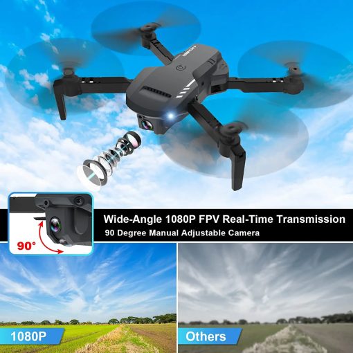 RADCLO Mini Drone with Camera - 1080P HD FPV Foldable Drone with Carrying Case, 2 batteries, 90° Adjustable Lens, One Key Take Off/Land, Altitude Hold, APP Control, 360° Flip, for Kids and Adults - صورة RADCLO Mini Drone with Camera - 1080P HD FPV Foldable Drone with Carrying Case, 2 batteries, 90° Adjustable Lens, One Key Take Off/Land, Altitude Hold, APP Control, 360° Flip, for Kids and Adults - صورة 7