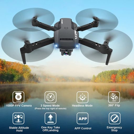 RADCLO Mini Drone with Camera - 1080P HD FPV Foldable Drone with Carrying Case, 2 batteries, 90° Adjustable Lens, One Key Take Off/Land, Altitude Hold, APP Control, 360° Flip, for Kids and Adults - صورة RADCLO Mini Drone with Camera - 1080P HD FPV Foldable Drone with Carrying Case, 2 batteries, 90° Adjustable Lens, One Key Take Off/Land, Altitude Hold, APP Control, 360° Flip, for Kids and Adults - صورة 6