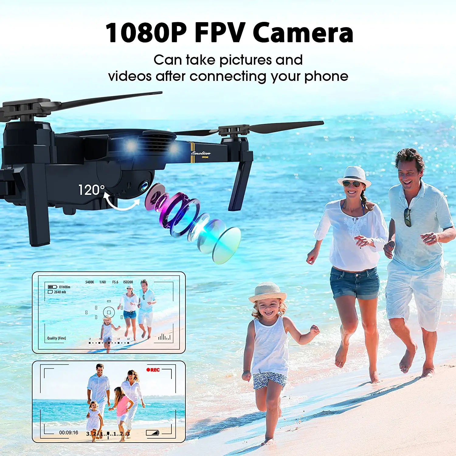 MOCVOO F62 Drones - with Camera for Adults Kids, Foldable RC Quadcopter, Helicopter Toys, 1080P FPV Video Drone for Beginners, 2 Batteries, Carrying Case, One Key Start, Altitude Hold,Headless Mode,3D Flips - Image 5