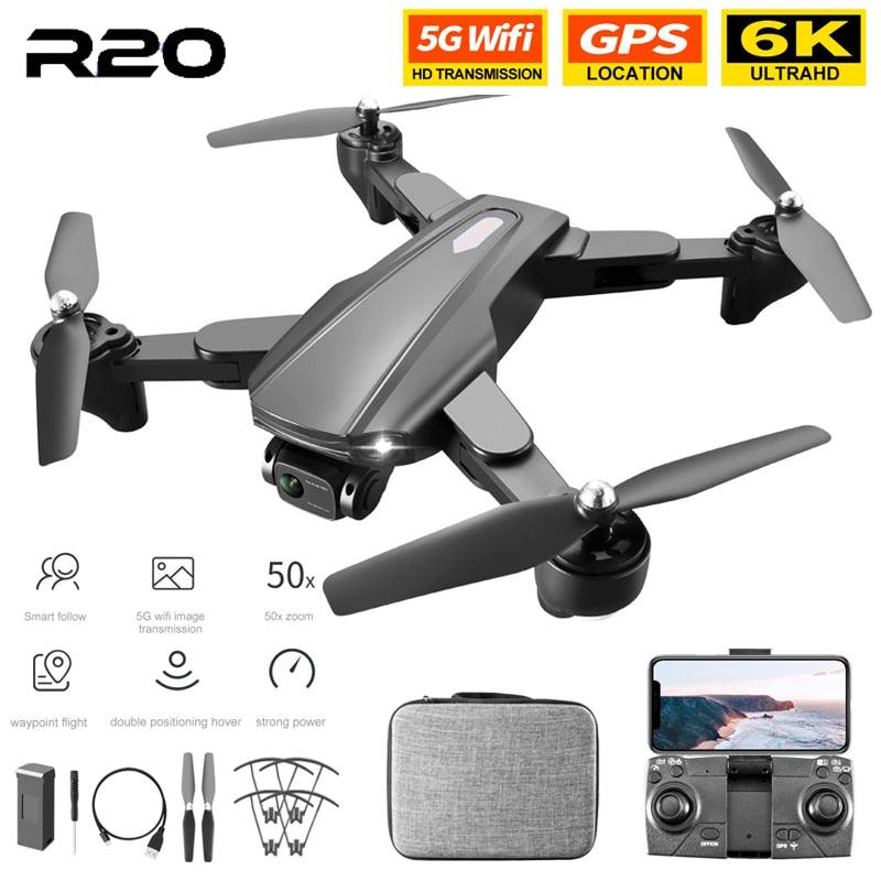 R20 Drone - 2024 New 6K Professional High-definition Camera GPS 5G Aerial Photography 4-axis Aircraft Folding Remote Control Toy 2 R20 Drone - 2024 New 6K Professional High-definition Camera GPS 5G Aerial Photography 4-axis Aircraft Folding Remote Control Toy - Image 2