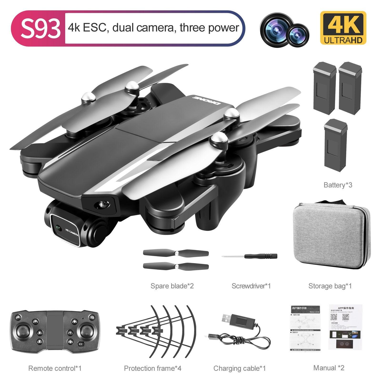 S93 Drone - 4K HD WIFI FPV Drone 1080P Camera Height Hold RC Foldable Quadcopter Dron Rc Helicopter Drone Gift Toy 2 S93 Drone - 4K HD WIFI FPV Drone 1080P Camera Height Hold RC Foldable Quadcopter Dron Rc Helicopter Drone Gift Toy - Image 2