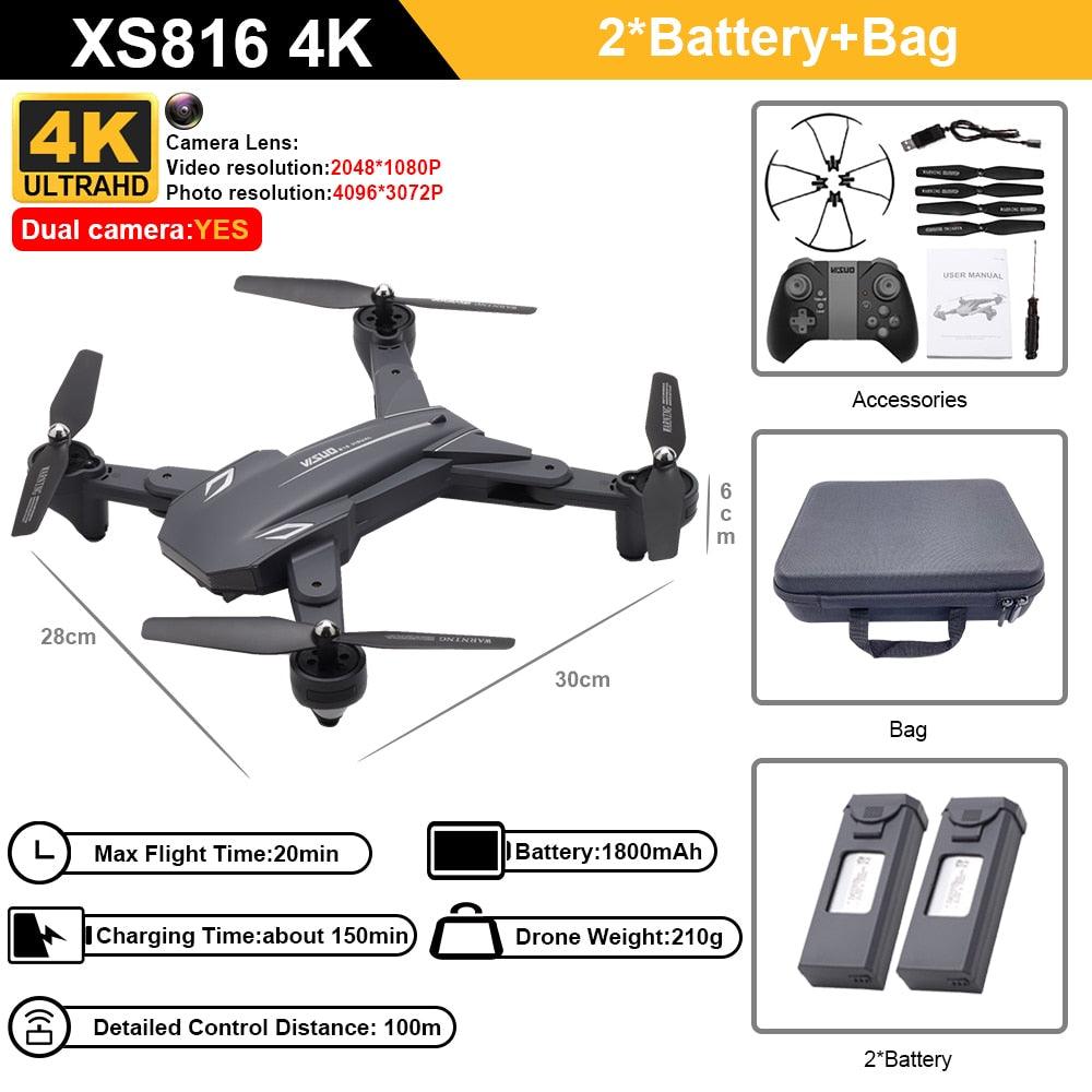 Visuo XS816 RC Drone - 50 Times Zoom 4K Dual Camera WiFi FPV Optical Flow Quadcopter Foldable Dron 7 Visuo XS816 RC Drone - 50 Times Zoom 4K Dual Camera WiFi FPV Optical Flow Quadcopter Foldable Dron — изображение 7