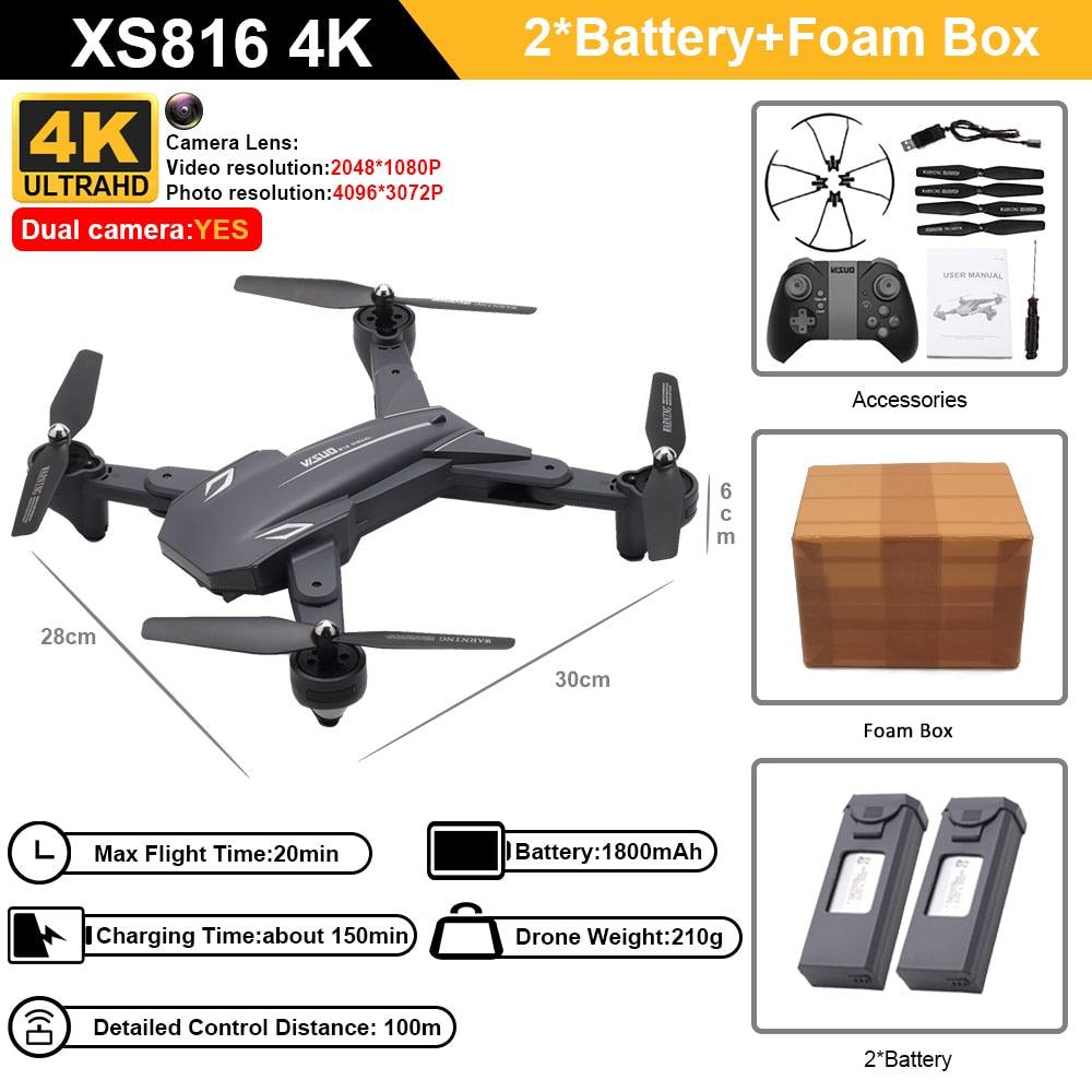 Visuo XS816 RC Drone - 50 Times Zoom 4K Dual Camera WiFi FPV Optical Flow Quadcopter Foldable Dron 5 Visuo XS816 RC Drone - 50 Times Zoom 4K Dual Camera WiFi FPV Optical Flow Quadcopter Foldable Dron — изображение 5