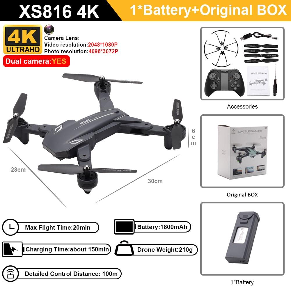 Visuo XS816 RC Drone - 50 Times Zoom 4K Dual Camera WiFi FPV Optical Flow Quadcopter Foldable Dron 2 Visuo XS816 RC Drone - 50 Times Zoom 4K Dual Camera WiFi FPV Optical Flow Quadcopter Foldable Dron — изображение 2