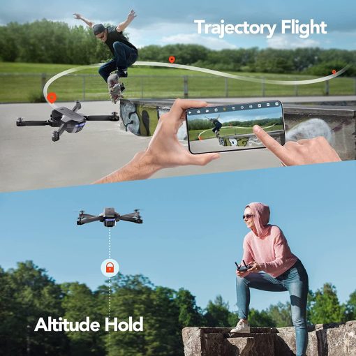 Potensic P4 Foldable Drone - with Camera for Adults Beginners, FPV 1080P HD WiFi Remote Control Quadcopter with 40 Mins 2 Batteries, Altitude Hold, Gravity Control, Trajectory Flight, Headless Mode — изображение 8