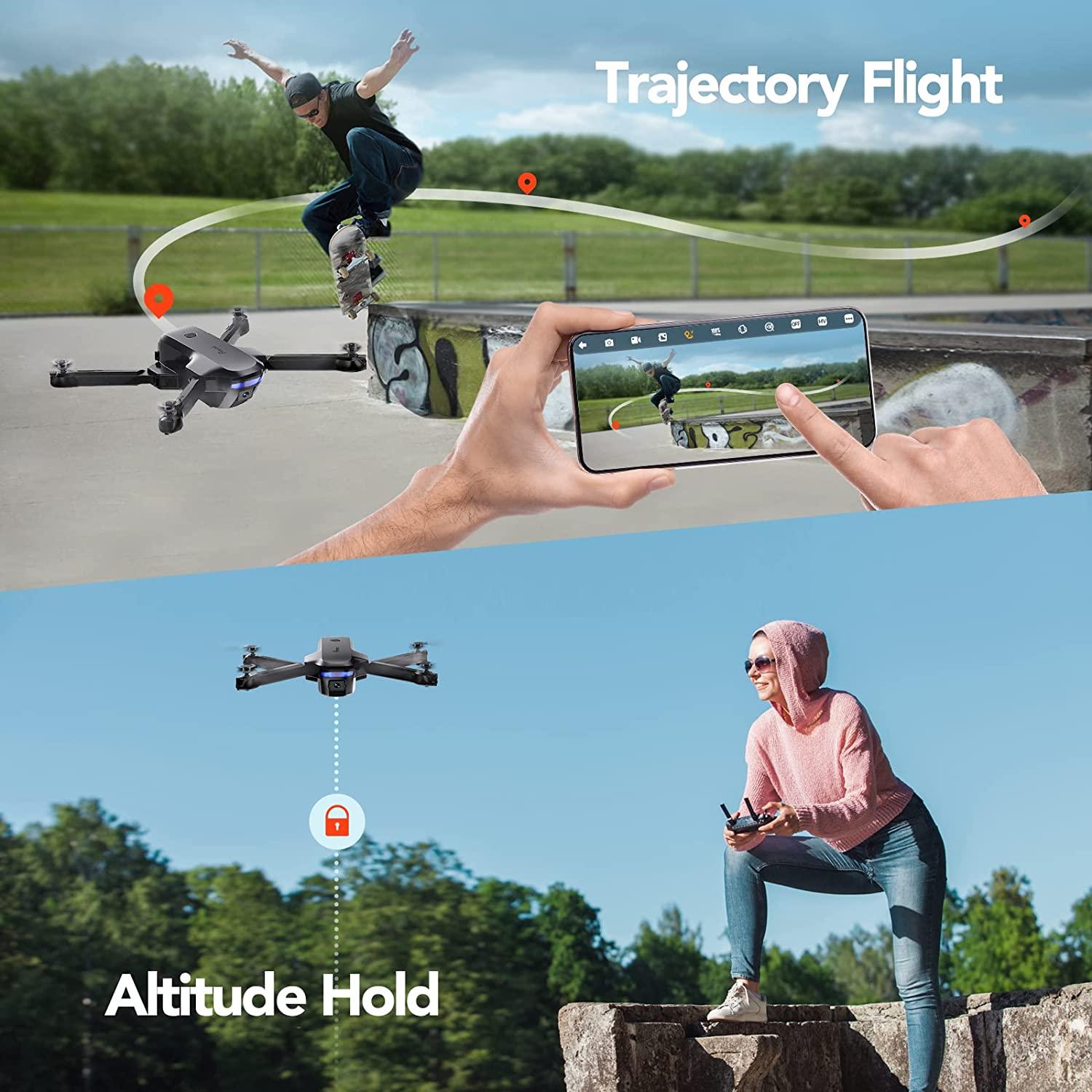Potensic P4 Foldable Drone - with Camera for Adults Beginners, FPV 1080P HD WiFi Remote Control Quadcopter with 40 Mins 2 Batteries, Altitude Hold, Gravity Control, Trajectory Flight, Headless Mode 8 Potensic P4 Foldable Drone - with Camera for Adults Beginners, FPV 1080P HD WiFi Remote Control Quadcopter with 40 Mins 2 Batteries, Altitude Hold, Gravity Control, Trajectory Flight, Headless Mode - Image 8