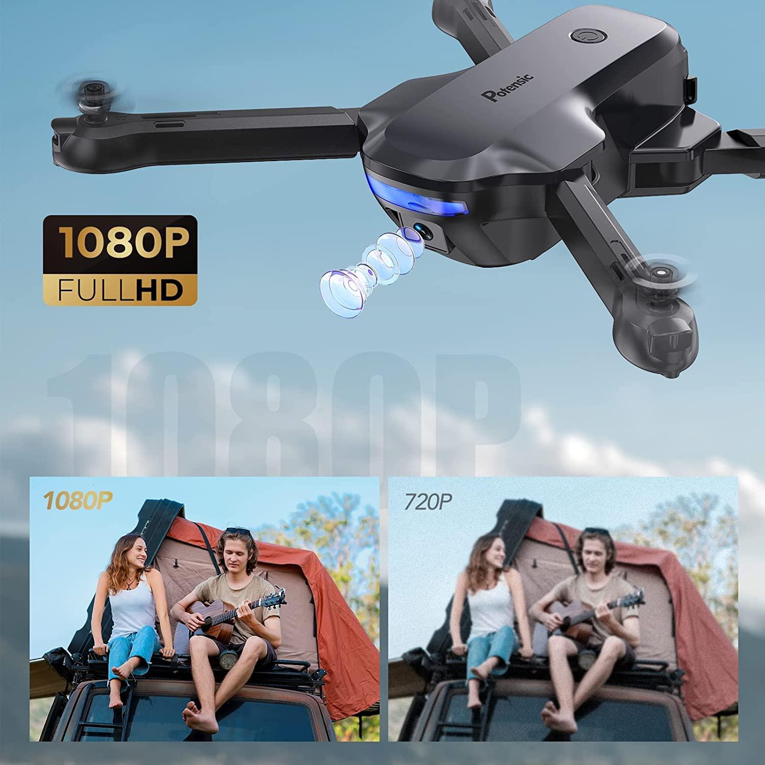 Potensic P4 Foldable Drone - with Camera for Adults Beginners, FPV 1080P HD WiFi Remote Control Quadcopter with 40 Mins 2 Batteries, Altitude Hold, Gravity Control, Trajectory Flight, Headless Mode 4 Potensic P4 Foldable Drone - with Camera for Adults Beginners, FPV 1080P HD WiFi Remote Control Quadcopter with 40 Mins 2 Batteries, Altitude Hold, Gravity Control, Trajectory Flight, Headless Mode - Image 4