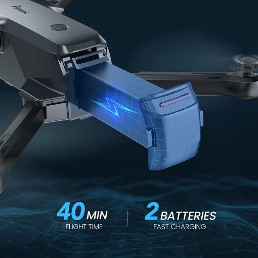 Potensic P4 Foldable Drone - with Camera for Adults Beginners, FPV 1080P HD WiFi Remote Control Quadcopter with 40 Mins 2 Batteries, Altitude Hold, Gravity Control, Trajectory Flight, Headless Mode — изображение 3