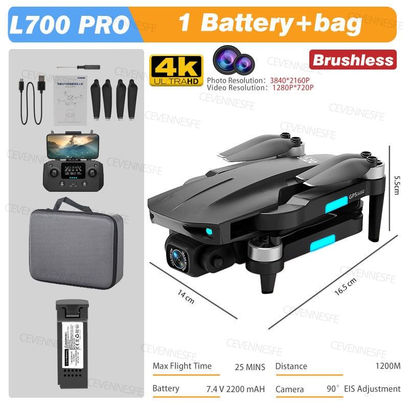 L700 PRO Drone - GPS FPV 1.2Km Drone 4K Professional Dual HD Camera Aerial Photography Brushless Motor Foldable Quadcopter Toys 22 L700 PRO Drone - GPS FPV 1.2Km Drone 4K Professional Dual HD Camera Aerial Photography Brushless Motor Foldable Quadcopter Toys - الصورة 22