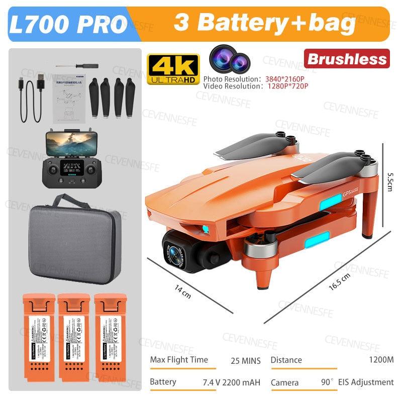 L700 PRO Drone - GPS FPV 1.2Km Drone 4K Professional Dual HD Camera Aerial Photography Brushless Motor Foldable Quadcopter Toys 18 L700 PRO Drone - GPS FPV 1.2Km Drone 4K Professional Dual HD Camera Aerial Photography Brushless Motor Foldable Quadcopter Toys - الصورة 18
