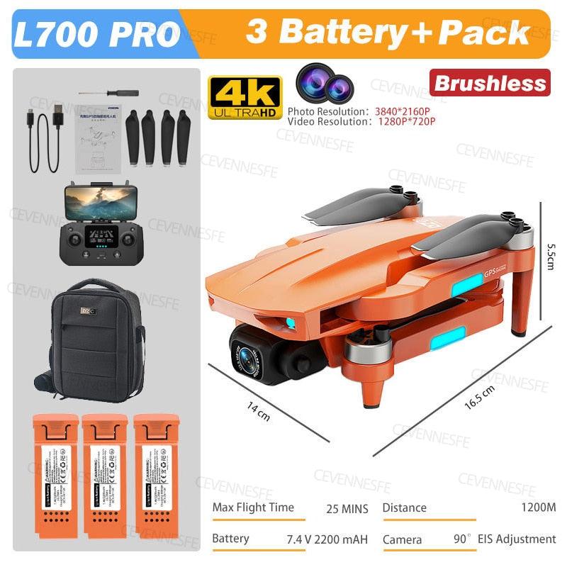 L700 PRO Drone - GPS FPV 1.2Km Drone 4K Professional Dual HD Camera Aerial Photography Brushless Motor Foldable Quadcopter Toys 17 L700 PRO Drone - GPS FPV 1.2Km Drone 4K Professional Dual HD Camera Aerial Photography Brushless Motor Foldable Quadcopter Toys - الصورة 17