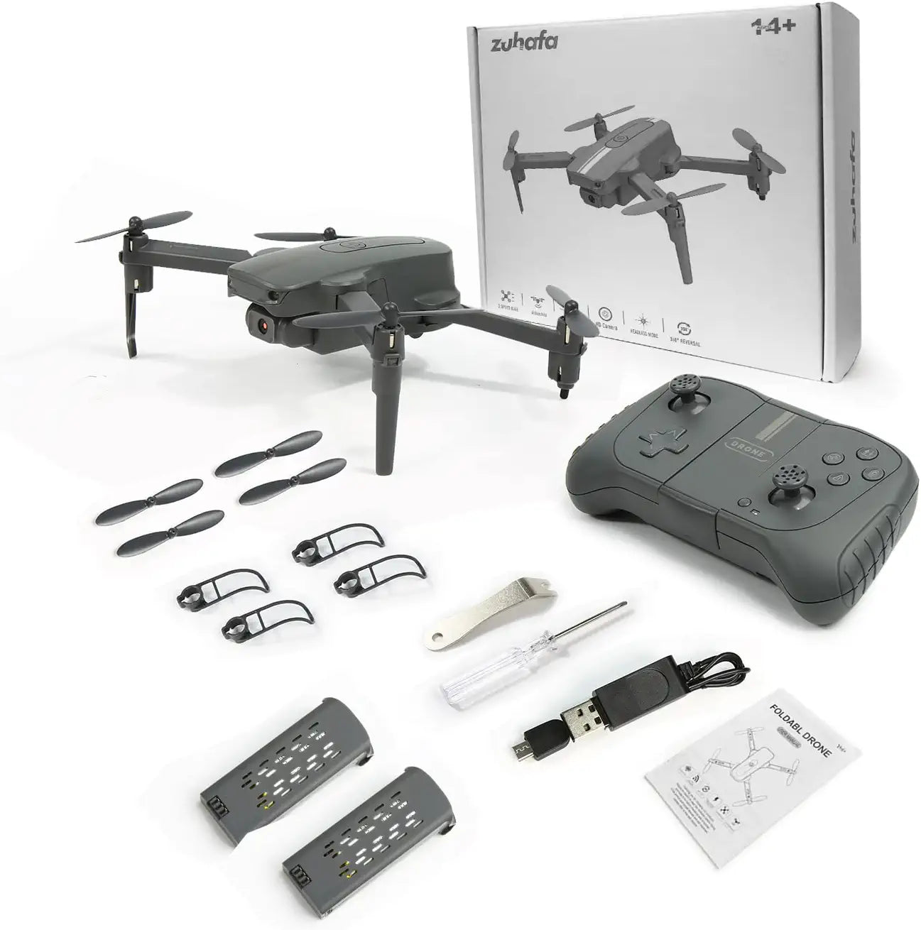 Zuhafa S17 Mini Drone - for Adults/Kids,720P HD FPV Camera,Altitude Hold, Headless Mode, One Key Start/Landing, Speed Adjustment, 3D Flips 2 Batteries, Remote Control Toys Gifts for Kids or Beginners 4 Zuhafa S17 Mini Drone - for Adults/Kids,720P HD FPV Camera,Altitude Hold, Headless Mode, One Key Start/Landing, Speed Adjustment, 3D Flips 2 Batteries, Remote Control Toys Gifts for Kids or Beginners — изображение 4