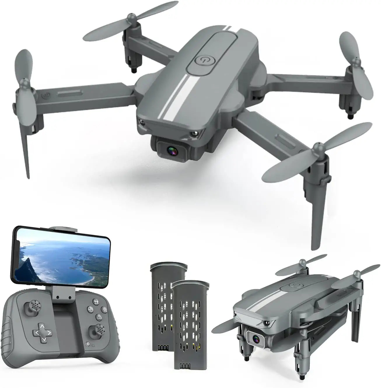 Zuhafa S17 Mini Drone - for Adults/Kids,720P HD FPV Camera,Altitude Hold, Headless Mode, One Key Start/Landing, Speed Adjustment, 3D Flips 2 Batteries, Remote Control Toys Gifts for Kids or Beginners