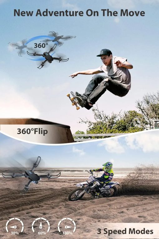 Hilldow D11 Drone - 1080P HD Mini Drone for Kids, FPV RC Quadcopter 30 Min Long Flight Time in 3 Batteries, 3D Flip, Outdoor Carrying Case, Gift for Girls/Boys/Teens - صورة Hilldow D11 Drone - 1080P HD Mini Drone for Kids, FPV RC Quadcopter 30 Min Long Flight Time in 3 Batteries, 3D Flip, Outdoor Carrying Case, Gift for Girls/Boys/Teens - صورة 5