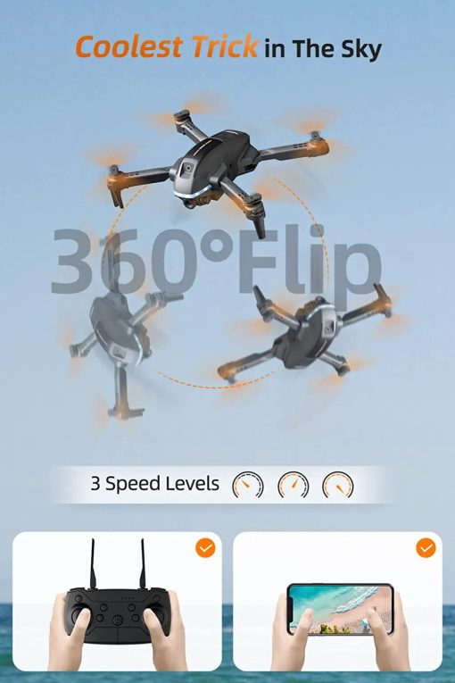 Hilldow D13 Camera Drone - 1080P Camera,Intelligent Obstacle Sensing, LED Headlights, RC Quadcopter 24 Min Long Flight Time in 3 Batteries - صورة Hilldow D13 Camera Drone - 1080P Camera,Intelligent Obstacle Sensing, LED Headlights, RC Quadcopter 24 Min Long Flight Time in 3 Batteries - صورة 5