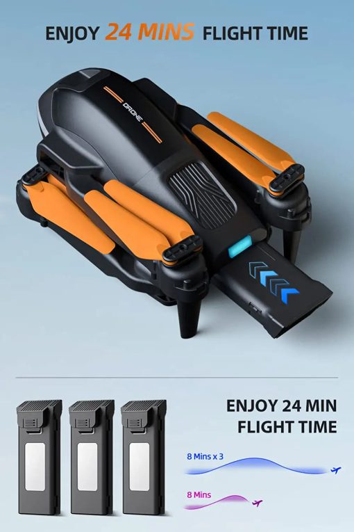 Hilldow D13 Camera Drone - 1080P Camera,Intelligent Obstacle Sensing, LED Headlights, RC Quadcopter 24 Min Long Flight Time in 3 Batteries - صورة Hilldow D13 Camera Drone - 1080P Camera,Intelligent Obstacle Sensing, LED Headlights, RC Quadcopter 24 Min Long Flight Time in 3 Batteries - صورة 4