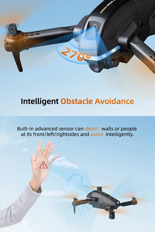 Hilldow D13 Camera Drone - 1080P Camera,Intelligent Obstacle Sensing, LED Headlights, RC Quadcopter 24 Min Long Flight Time in 3 Batteries - صورة Hilldow D13 Camera Drone - 1080P Camera,Intelligent Obstacle Sensing, LED Headlights, RC Quadcopter 24 Min Long Flight Time in 3 Batteries - صورة 3