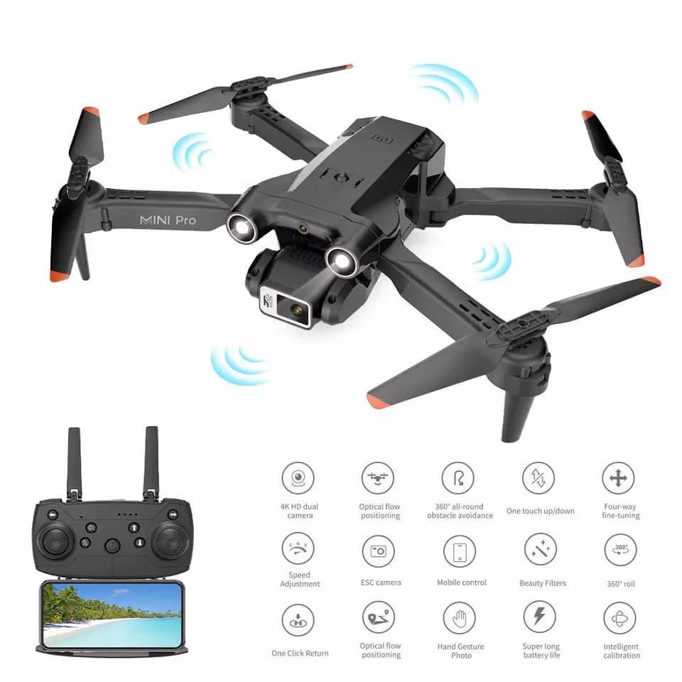 E63 Drone - RC Drone Obstacle Avoidance Optical Mini RC Quadcopter Drone with 4K Dual HD Camera and GPS 4 E63 Drone - RC Drone Obstacle Avoidance Optical Mini RC Quadcopter Drone with 4K Dual HD Camera and GPS - Image 4