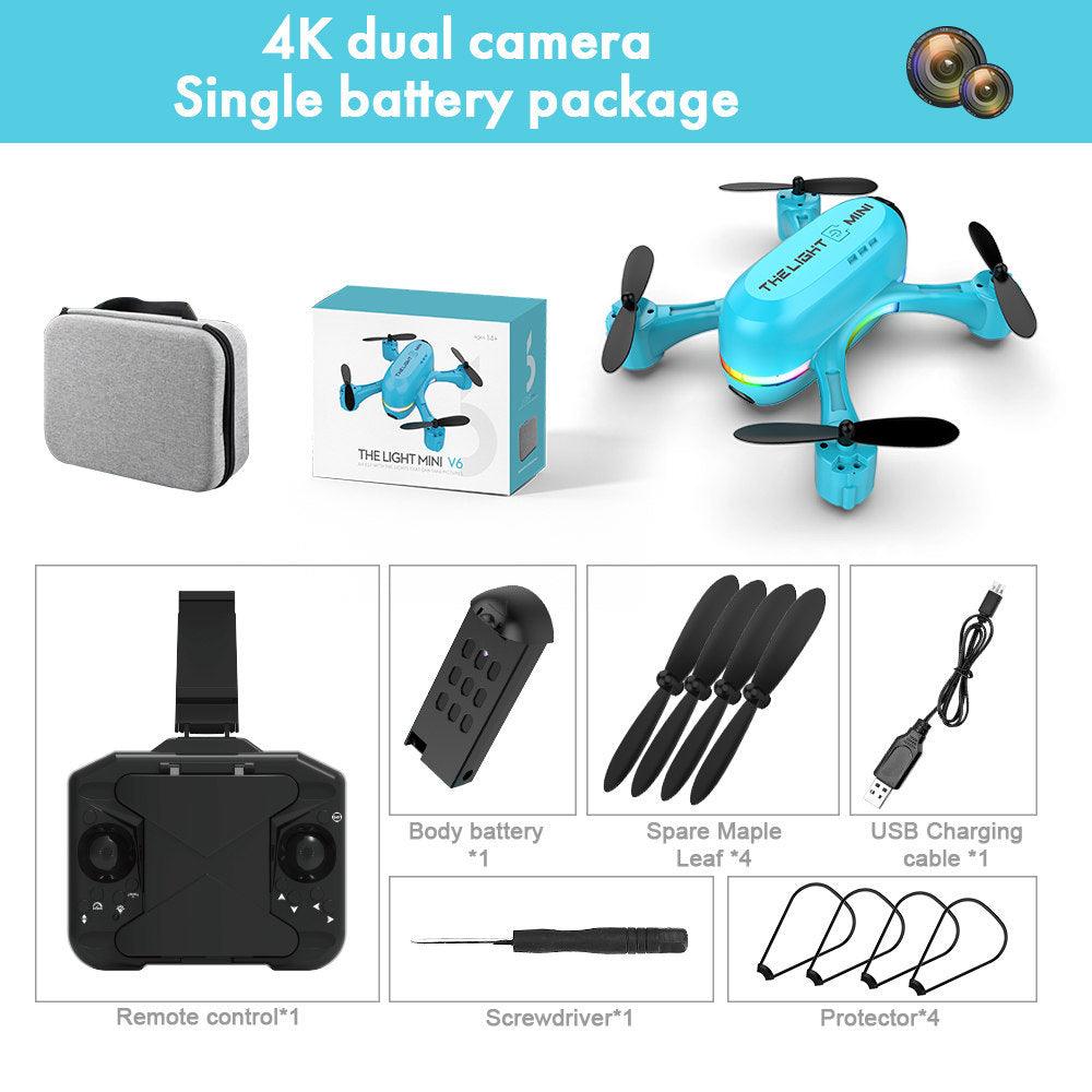 V6 Drone - Mini UAV Drone Aerial Photography 4K HD Dual Camera Remote Control Aircraft Optical Flow Positioning Quadcopter 7 V6 Drone - Mini UAV Drone Aerial Photography 4K HD Dual Camera Remote Control Aircraft Optical Flow Positioning Quadcopter - صورة V6 Drone - Mini UAV Drone Aerial Photography 4K HD Dual Camera Remote Control Aircraft Optical Flow Positioning Quadcopter - صورة 7