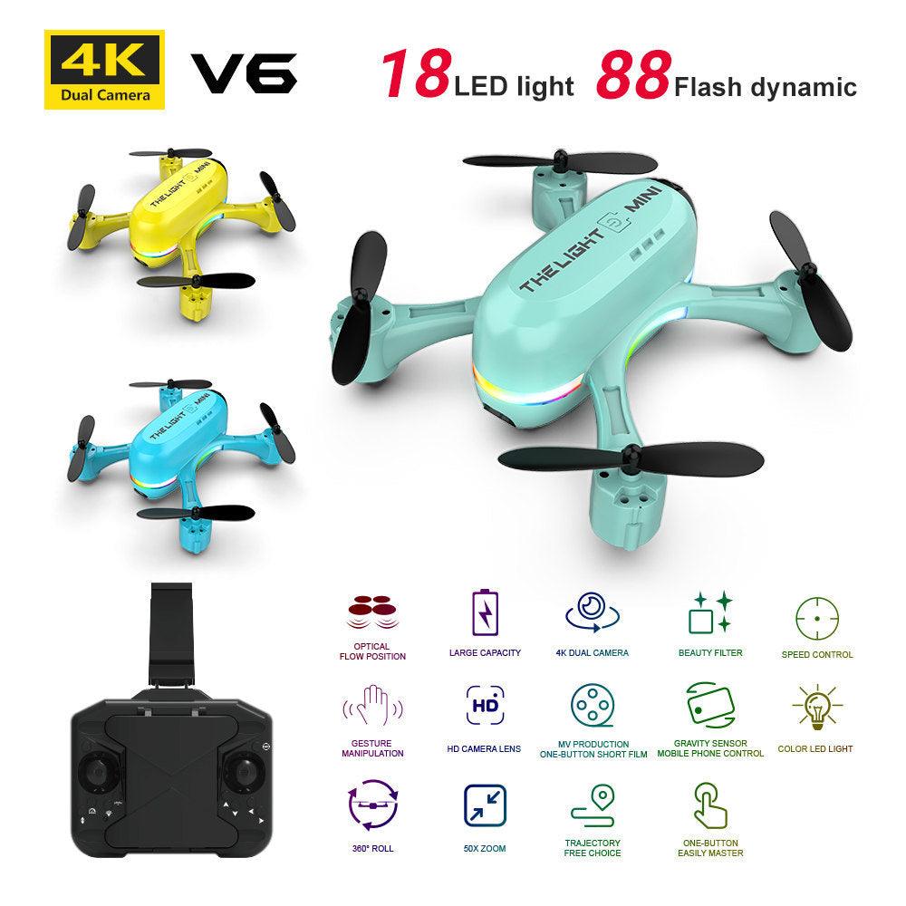 V6 Drone - Mini UAV Drone Aerial Photography 4K HD Dual Camera Remote Control Aircraft Optical Flow Positioning Quadcopter 2 V6 Drone - Mini UAV Drone Aerial Photography 4K HD Dual Camera Remote Control Aircraft Optical Flow Positioning Quadcopter - صورة V6 Drone - Mini UAV Drone Aerial Photography 4K HD Dual Camera Remote Control Aircraft Optical Flow Positioning Quadcopter - صورة 2