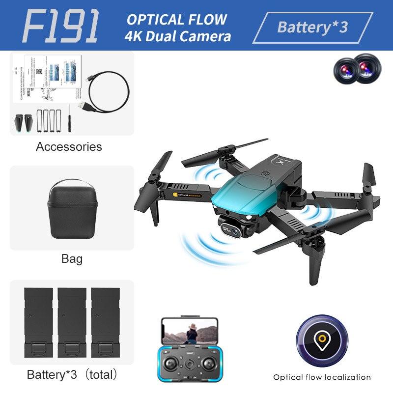 F191 Max Drone - 2023 New Drone 4K HD Double Camera Optical Flow Positioning Obstacle Avoidance Foldable Quadcopter RC Dron Toys Gifts 17 F191 Max Drone - 2023 New Drone 4K HD Double Camera Optical Flow Positioning Obstacle Avoidance Foldable Quadcopter RC Dron Toys Gifts - صورة F191 Max Drone - 2023 New Drone 4K HD Double Camera Optical Flow Positioning Obstacle Avoidance Foldable Quadcopter RC Dron Toys Gifts - صورة 17