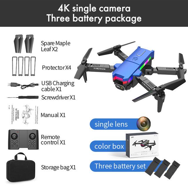 F190 Drone - With 4K Dual Camera F/2.15 100° FOV Led Night Flight Foldable Mini Drone Mini Drone 19 F190 Drone - With 4K Dual Camera F/2.15 100° FOV Led Night Flight Foldable Mini Drone Mini Drone - صورة F190 Drone - With 4K Dual Camera F/2.15 100° FOV Led Night Flight Foldable Mini Drone Mini Drone - صورة 19