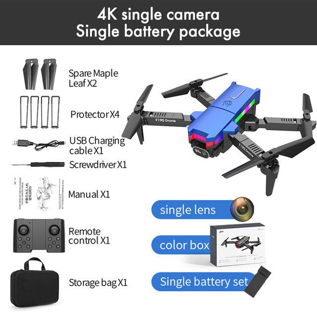 F190 Drone - With 4K Dual Camera F/2.15 100° FOV Led Night Flight Foldable Mini Drone Mini Drone 17 F190 Drone - With 4K Dual Camera F/2.15 100° FOV Led Night Flight Foldable Mini Drone Mini Drone - صورة F190 Drone - With 4K Dual Camera F/2.15 100° FOV Led Night Flight Foldable Mini Drone Mini Drone - صورة 17