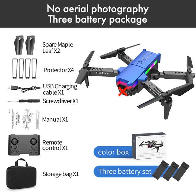 F190 Drone - With 4K Dual Camera F/2.15 100° FOV Led Night Flight Foldable Mini Drone Mini Drone 16 F190 Drone - With 4K Dual Camera F/2.15 100° FOV Led Night Flight Foldable Mini Drone Mini Drone - صورة F190 Drone - With 4K Dual Camera F/2.15 100° FOV Led Night Flight Foldable Mini Drone Mini Drone - صورة 16